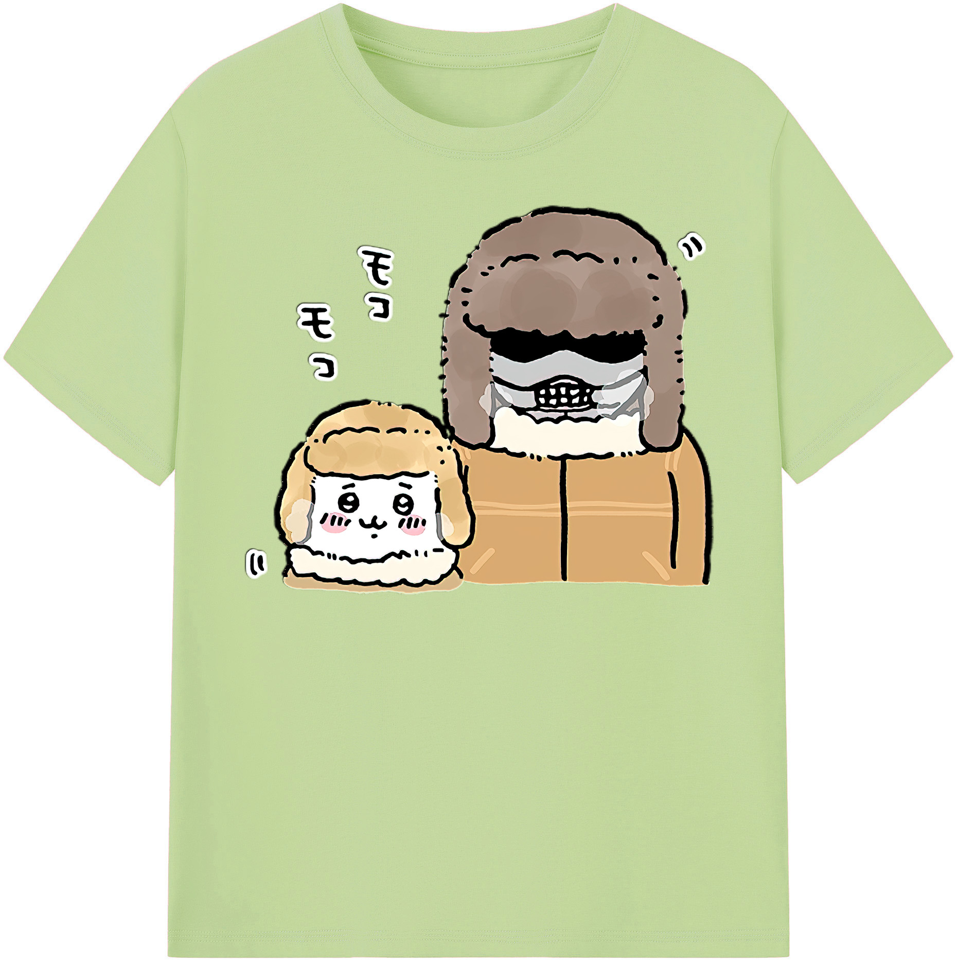 （画像用） ちいかわ 労働の鎧さん Chii-kawa Mr. Armor of Labor 綿100％半袖Tシャツ（フロントプリント）